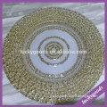 LCK028 popular selling glass charger plate antique gold plate